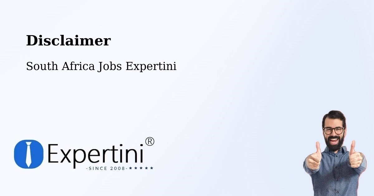 Disclaimer – Hermanus - South Africa Jobs Expertini